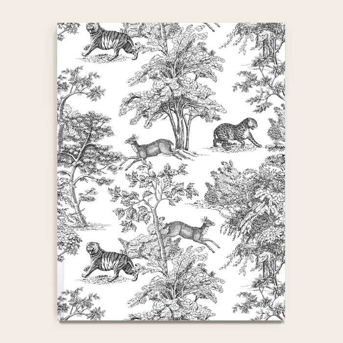 Toile de Jouy Vintage French Exotic Jungle Black & White Notebook Gallery Image 4