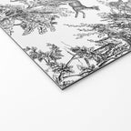 Toile de Jouy Vintage French Exotic Jungle Black & White Welcome Mat Gallery Image 2