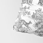 Toile de Jouy Vintage French Exotic Jungle Black & White Pillow Sham Gallery Image 4