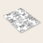 Toile de Jouy Vintage French Exotic Jungle Black & White Notebook Gallery Image 3
