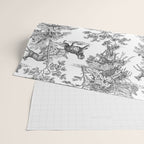 Toile de Jouy Vintage French Exotic Jungle Black & White Wrapping Paper Gallery Image 2