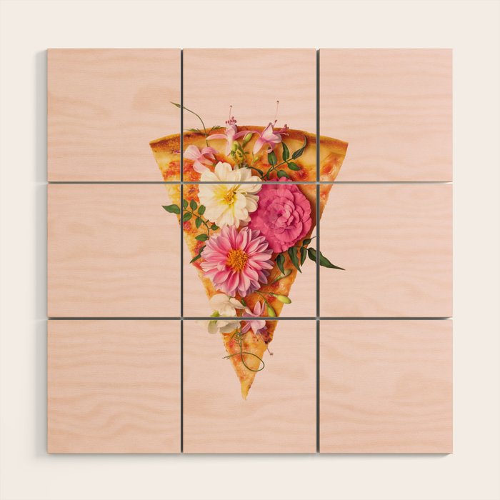 FLORAL PIZZA Wood Wall Art Gallery Image 1