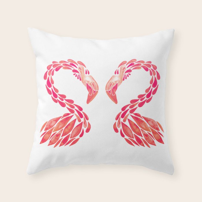 Miami Flamingo - Pink OmbrÃ© Throw Pillow Gallery Image 1
