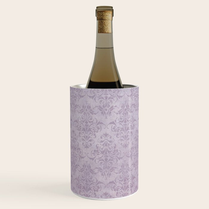 Vintage chic violet lilac floral damask pattern Wine Chiller Gallery Image 1