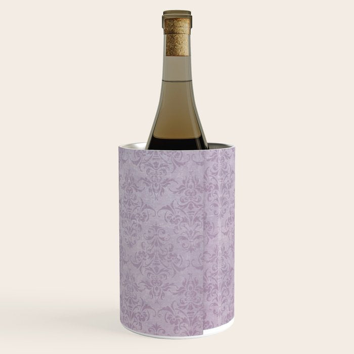 Vintage chic violet lilac floral damask pattern Wine Chiller Gallery Image 3