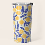 Lemon Orchard - blue and yellow Travel Mug Gallery Image 2