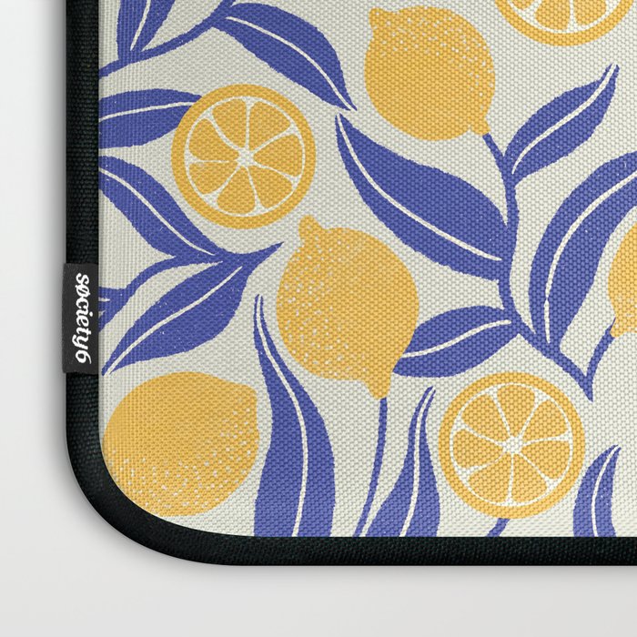 Lemon Orchard - blue and yellow Laptop Sleeve Gallery Image 3