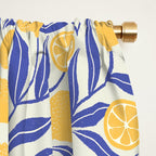 Lemon Orchard - blue and yellow Window Curtain Gallery Image 2