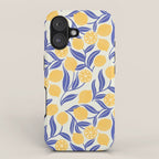 Lemon Orchard - blue and yellow iPhone Case Gallery Image 1