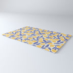 Lemon Orchard - blue and yellow Rug Gallery Image 3