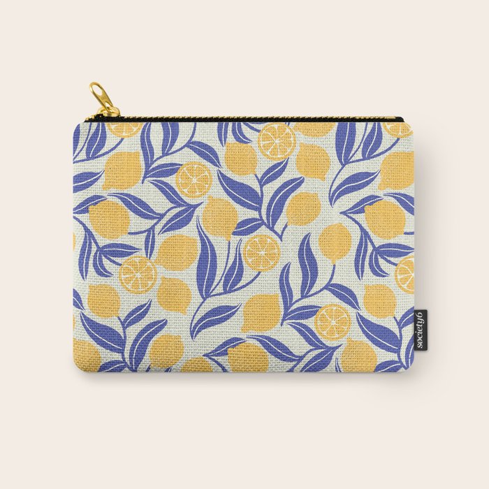 Lemon Orchard - blue and yellow Carry All Pouch Gallery Image 1
