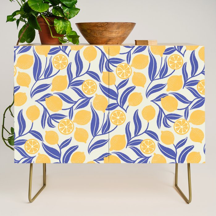 Lemon Orchard - blue and yellow Credenza Gallery Image 1