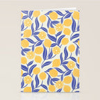 Lemon Orchard - blue and yellow Stationery Card Gallery Image 2