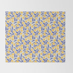 Lemon Orchard - blue and yellow Throw Blanket Gallery Image 2