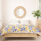 Lemon Orchard - blue and yellow Duvet Cover Gallery Image 3