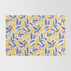 Lemon Orchard - blue and yellow Rug Gallery Image 2