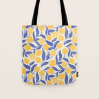 Lemon Orchard - blue and yellow Tote Bag Gallery Image 1