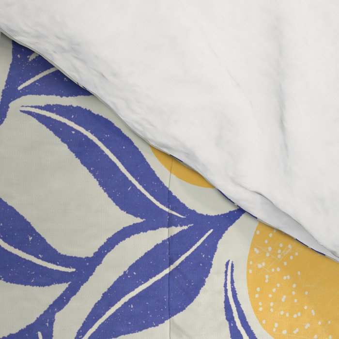 Lemon Orchard - blue and yellow Comforter Gallery Image 4