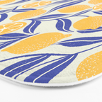 Lemon Orchard - blue and yellow Bath Mat Gallery Image 3