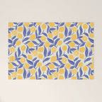 Lemon Orchard - blue and yellow Welcome Mat Gallery Image 1