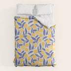 Lemon Orchard - blue and yellow Duvet Cover Gallery Image 6
