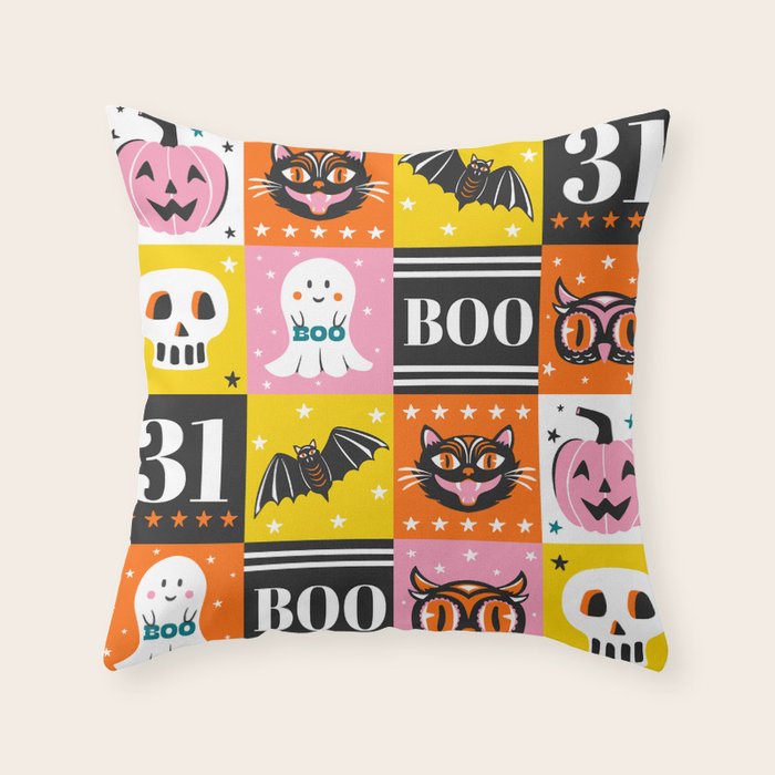 Halloween Block Party Throw Pillow Gallery Image 6