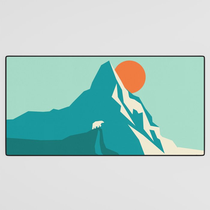 As the sun rises over the peak Desk Mat Gallery Image 3