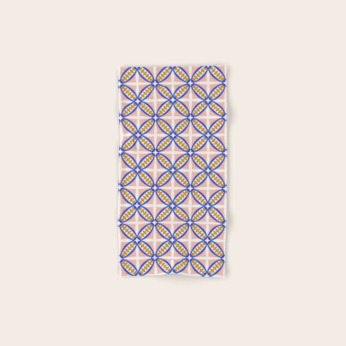 Palm Springs Orchid Tile - Pink and Cobalt Bath Towel Gallery Image 1