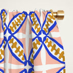 Palm Springs Orchid Tile - Pink and Cobalt Window Curtain Gallery Image 2