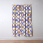 Palm Springs Orchid Tile - Pink and Cobalt Window Curtain Gallery Image 3