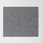 Paisley Line Art - Navy Throw Blanket Gallery Image 2