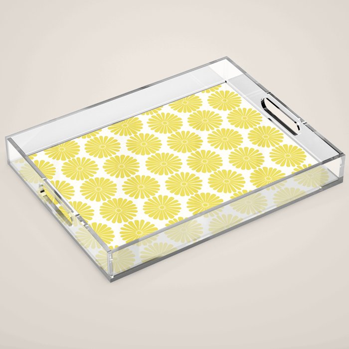Floral Daisy Pattern XVIII Acrylic Tray Gallery Image 1