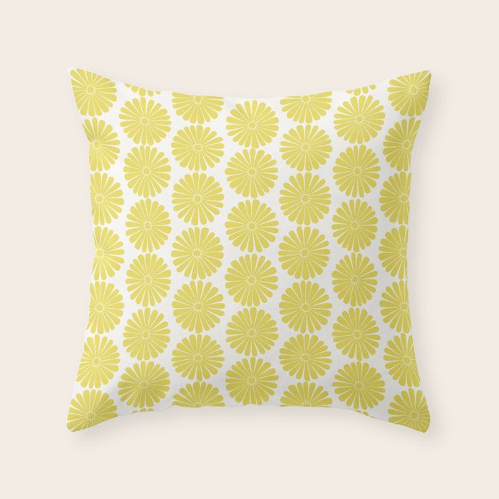 Floral Daisy Pattern XVIII Throw Pillow Gallery Image 6