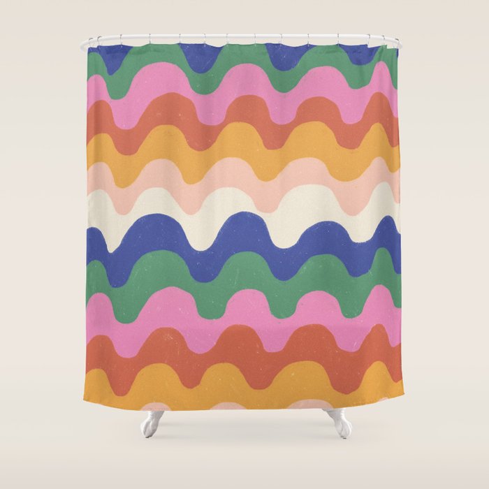 Bright waves Shower Curtain Gallery Image 1
