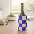 Checkerboard Check Pattern in Cobalt Blue and Beige Wine Chiller Gallery Image 4