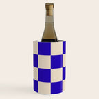Checkerboard Check Pattern in Cobalt Blue and Beige Wine Chiller Gallery Image 2