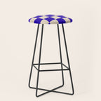 Checkerboard Check Pattern in Cobalt Blue and Beige Stool Gallery Image 1