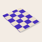 Checkerboard Check Pattern in Cobalt Blue and Beige Notebook Gallery Image 2