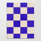 Checkerboard Check Pattern in Cobalt Blue and Beige Notebook Gallery Image 4