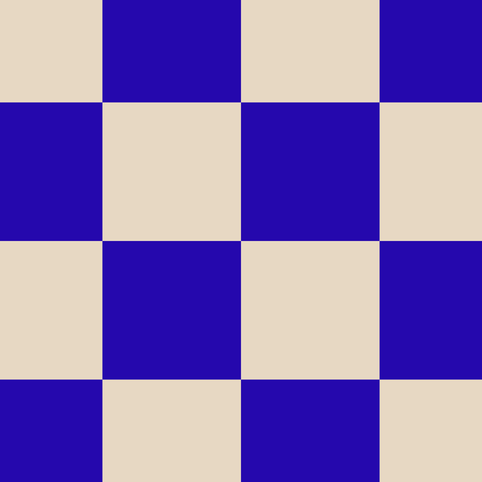 Checkerboard Check Pattern in Cobalt Blue and Beige Coffee Mug Gallery Image 2