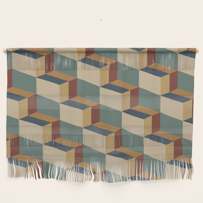 Cuboid Geometric Abstract Shapes Pattern X Wall Hanging Gallery Image 1