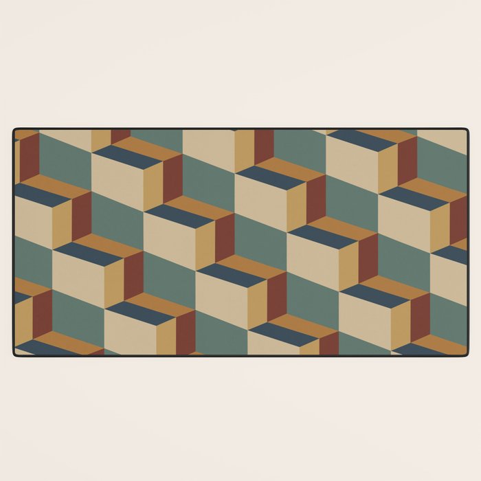 Cuboid Geometric Abstract Shapes Pattern X Desk Mat Gallery Image 3