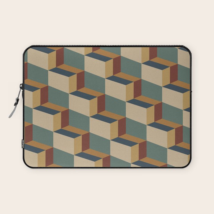 Cuboid Geometric Abstract Shapes Pattern X Laptop Sleeve Gallery Image 1