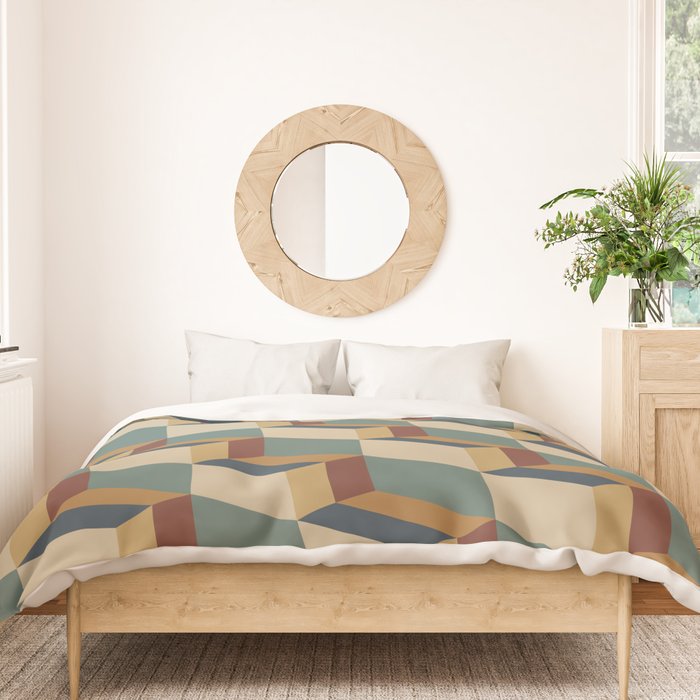 Cuboid Geometric Abstract Shapes Pattern X Duvet Cover Gallery Image 3
