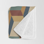 Cuboid Geometric Abstract Shapes Pattern X Throw Blanket Gallery Image 3