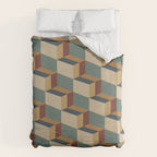 Cuboid Geometric Abstract Shapes Pattern X Duvet Cover Gallery Image 6