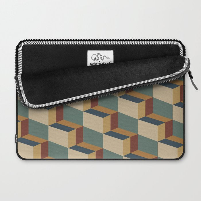 Cuboid Geometric Abstract Shapes Pattern X Laptop Sleeve Gallery Image 2