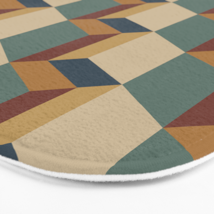 Cuboid Geometric Abstract Shapes Pattern X Bath Mat Gallery Image 3