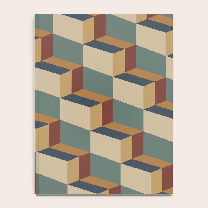 Cuboid Geometric Abstract Shapes Pattern X Notebook Gallery Image 4