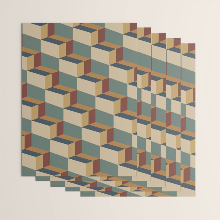 Cuboid Geometric Abstract Shapes Pattern X Wrapping Paper Gallery Image 3